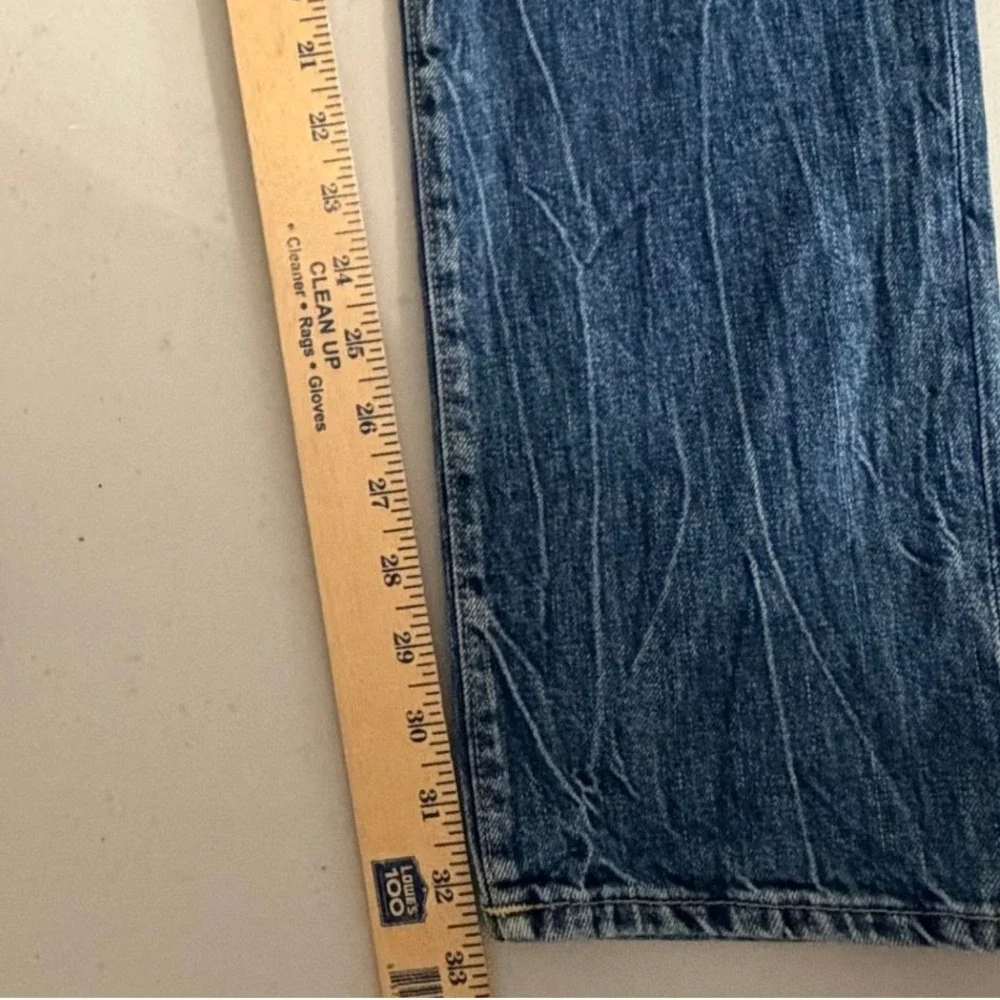 True Religion Rocco Relaxed Skinny Jeans Medium Blue Wash Distressed Mens 34